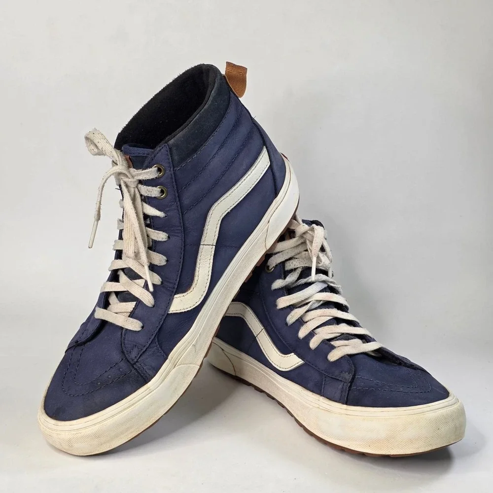 Vans Sk8-Hi MTE-1 Navy Blue Leather Primaloft Sneakers Men's 10.5 Women's 12